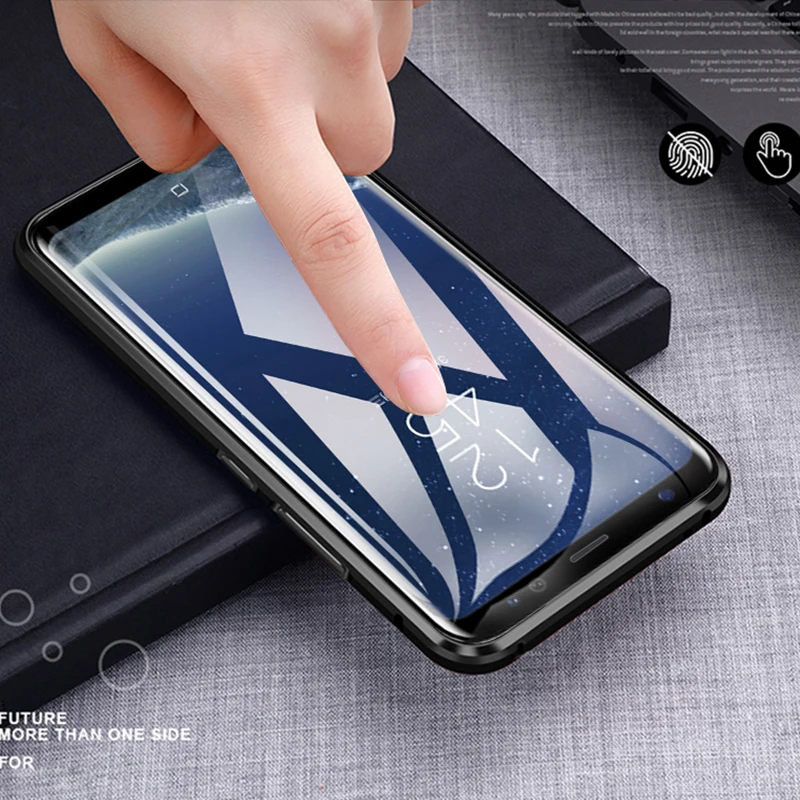 Магнитный двухсторонний стеклянный чехол для телефона Samsung Galaxy A10 A20 A30 A50 M20 M30 A7 A9