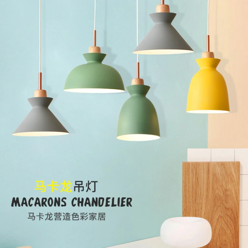 Индивидуальный подвесной светильник Macaron из дуба и железа декоративное