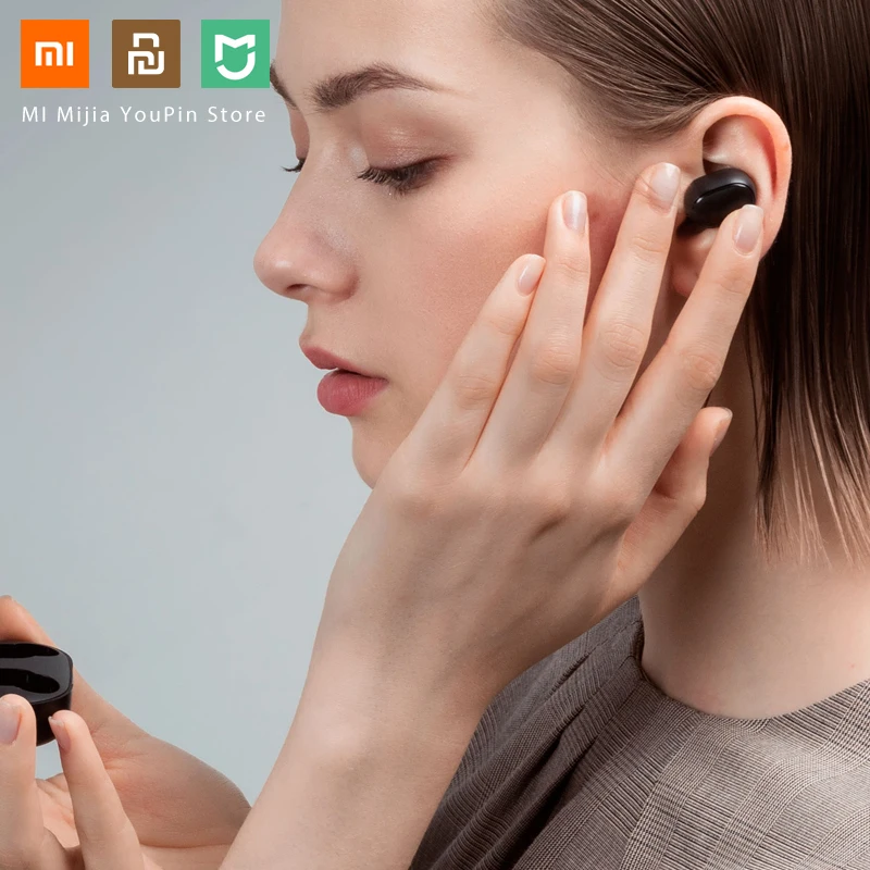 Xiaomi Redmi Airdots TWS Bluetooth наушники стерео бас AI управление 5 0 Eeaphones с микрофоном ручной