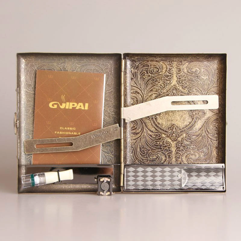 Ретро сигареты чехол с Вольфрам Проводная Зажигалка Электронные USB зажигалки