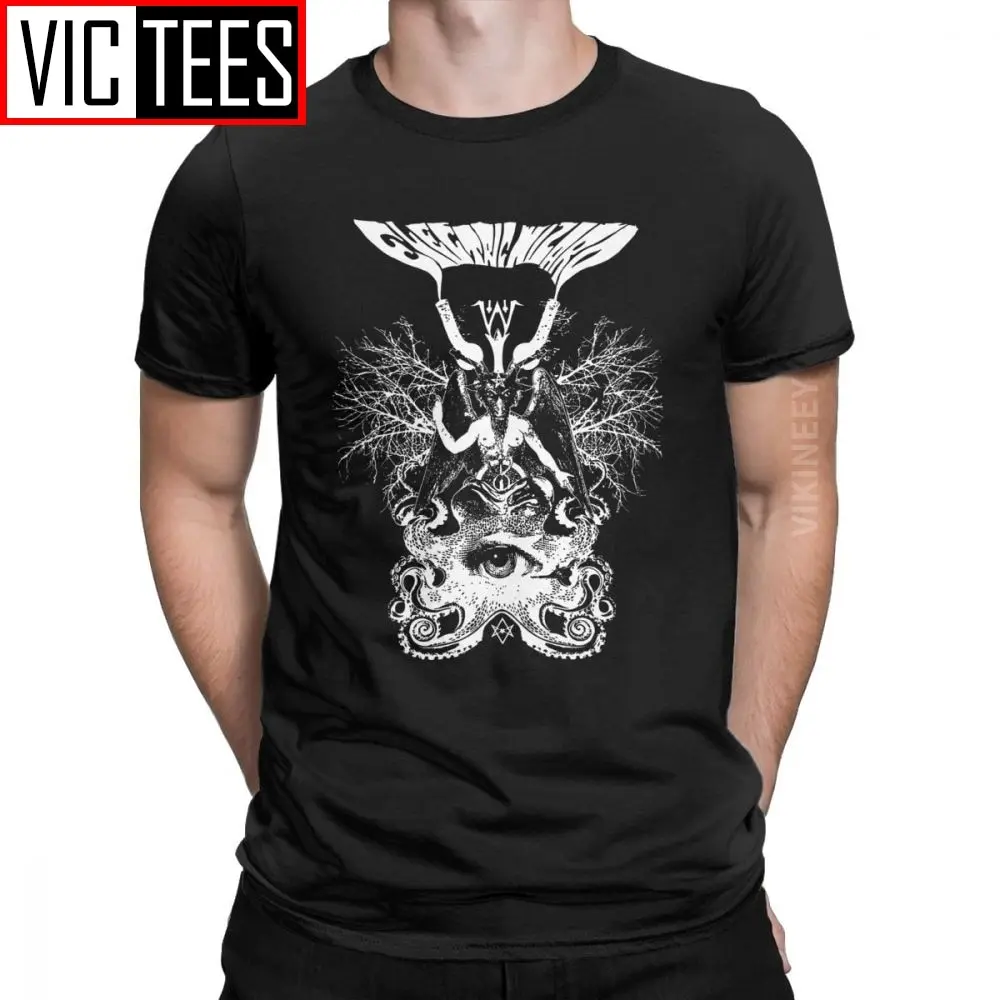 

Hipster Electric Wizard Baphomet T-Shirt for Men Homme Pure Cotton T Shirt Wizard Camisas Hombre Oversized