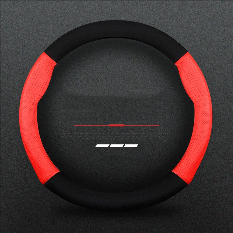 

Turn Fur Leather Steering Wheel Cover for BMW Sport Four Season Universal Anti-Slip Car Steering Wheel Protector Breathable 38CM