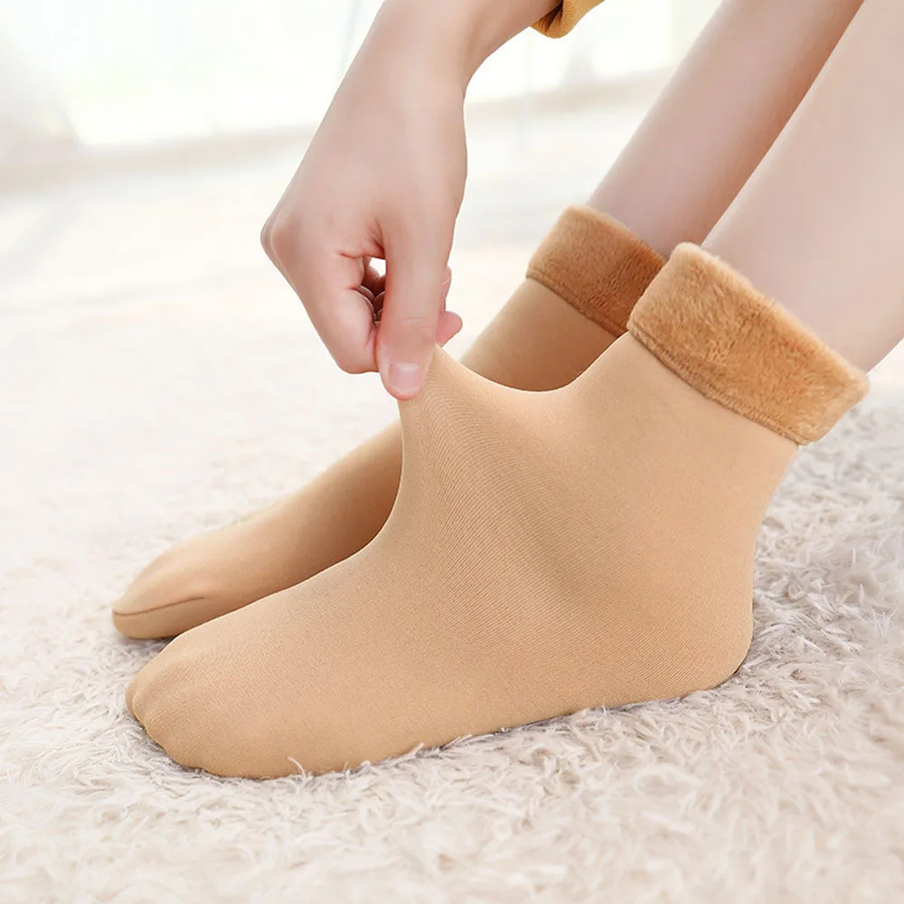 HOT Winter Wamer Women Thicken Thermal Wool Cashmere Snow Socks Seamless Velvet Boots Floor Sleeping for Ladies | Женская одежда