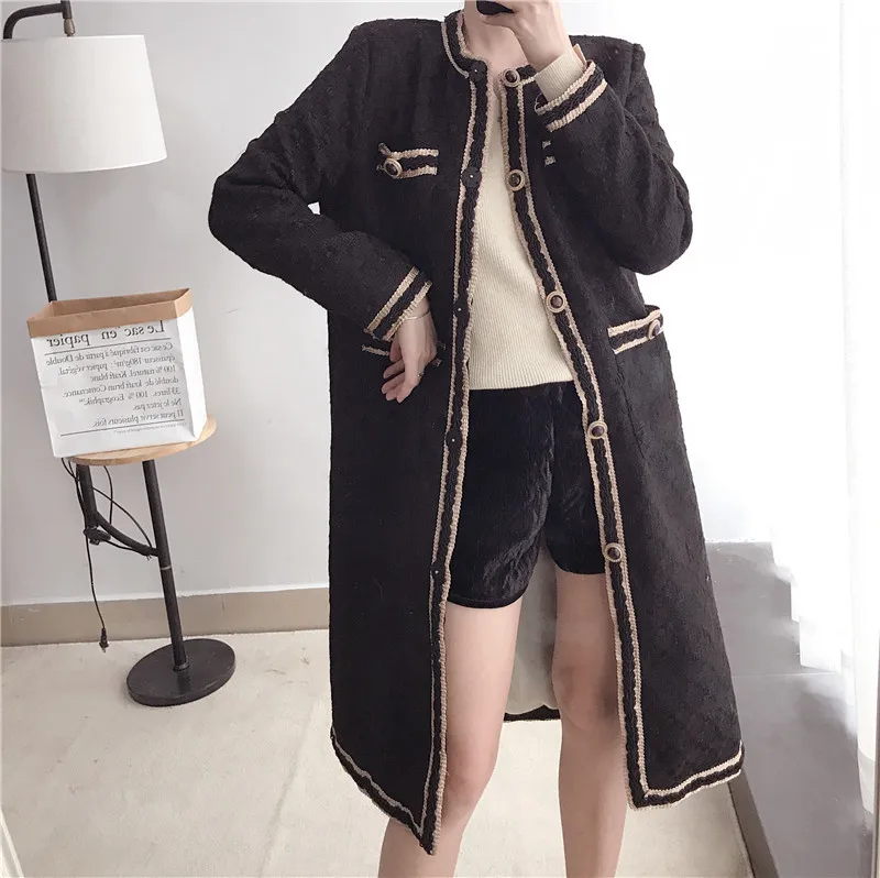 Осень 2019 женское элегантное твидовое пальто | Женская одежда