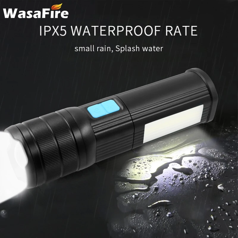 

Wasafire масштабируемый Рабочий фонарь L2 + COB светильник перезаряжаемый 3-режимный фонарь с белым/красным/синим светом, фонарь для наружного осв...