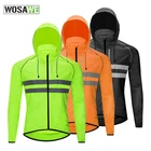 Светоотражающая велосипедная куртка WOSAWE, водонепроницаемая ветрозащитная велосипедная куртка с длинным рукавом, ветровка для велоспорта
