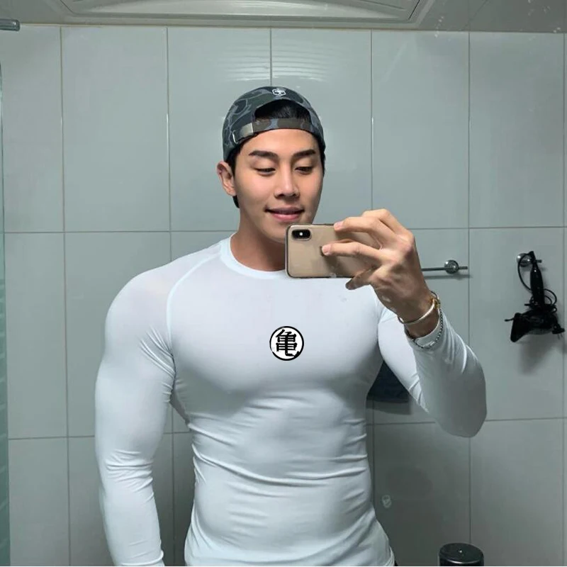 

New Workout Autumn and Winter Fitness Men's Long Sleeve T-shirt Bodybuilding Breathable Casual Fashion Trend Slim Sports T Shirt