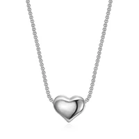 2021 new women stainless steel minimalist smooth tiny heart pendant necklace jewelry bijoux collares mujer collier
