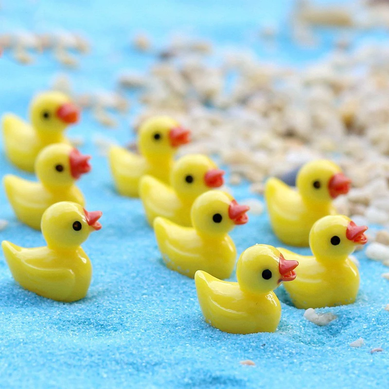 

20pcs/set Mini Little Yellow Duck Model Action Toy Figures Garden Dollhouse Plants Decoration Pretend Play Toy for Children Kids
