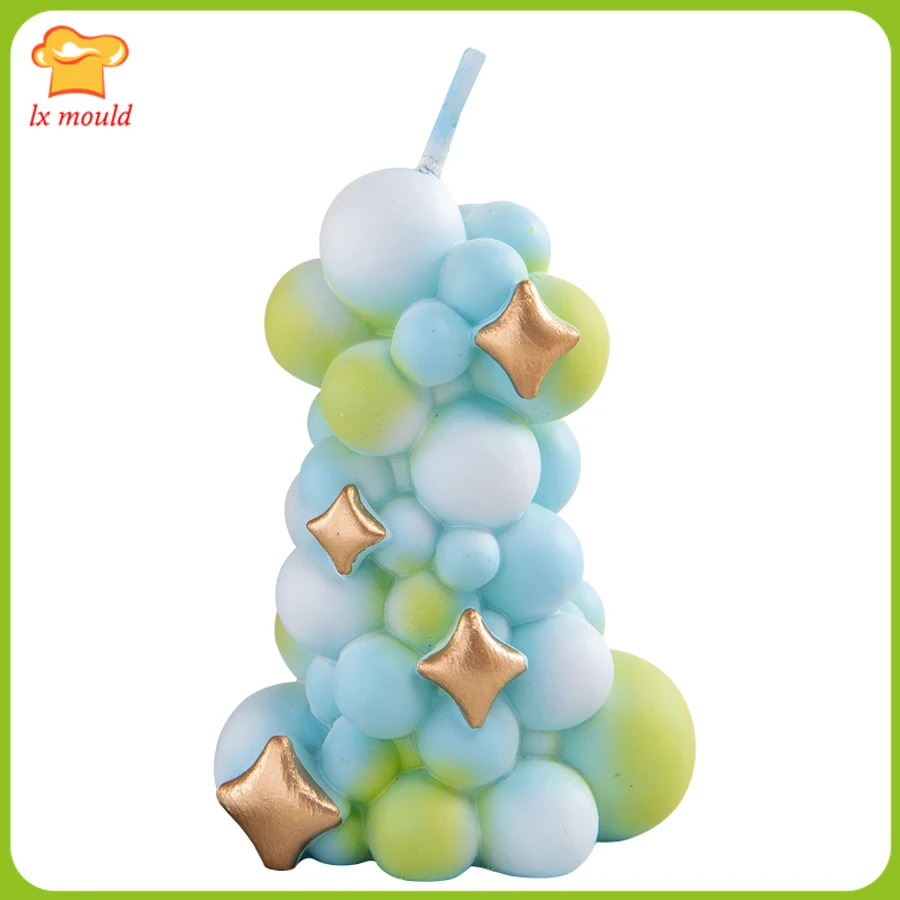 

LXYY MOULD magic color balloon column silicone mold birthday cake decoration small candle mould