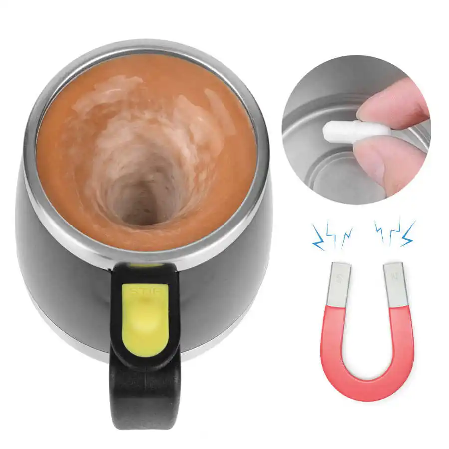 

Portable Electric Self Stirring Milk Coffee Mug for Home Office Stainless Steel Automatic Self Mixing Cup NEW ARRIVAL