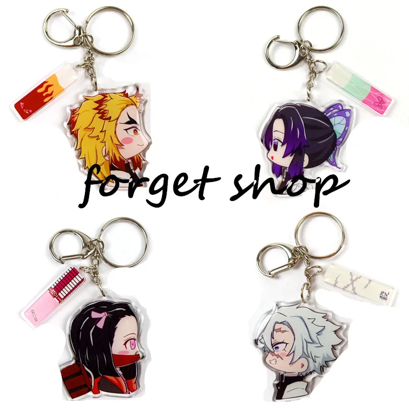 

Anime Keychain Demon Slayer: Kimetsu No Yaiba Chibi Keyring Cartoon Acrylic Pendant Charms Accessories Gifts For Fans Key Chain