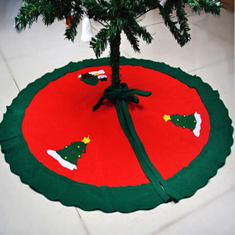 

1Pc 90x90cm Christmas Tree Skirt Santa Claus Snowman Non-woven Fabric Tree Skirt New Year Decor Christmas Decoration For Home