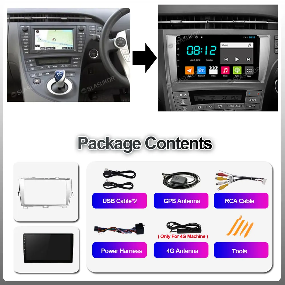 Android мультимедийный плеер для Toyota Prius 3 XW30 2009 2015 правосторонний водитель