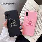 Пары с надписью KING, QUEEN Корона чехол для huawei Y3 Y5 2017 Y6 II Y7 Prime 2018 Y9 2019 Nova 3 3E 3i 2 Plus чехол силиконовый чехол