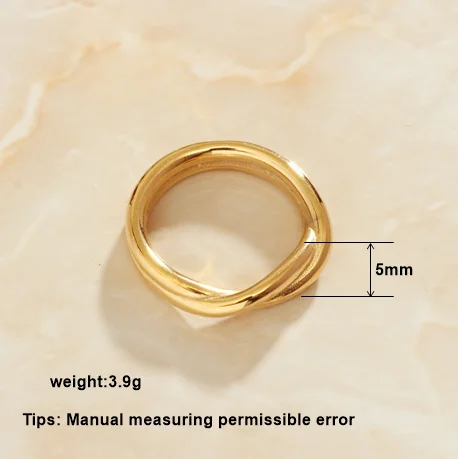 LESIEM Newest 18KGP Gold Filled size 6 7 8 female wedding ring Double Cross winding prices in euros charms | Украшения и