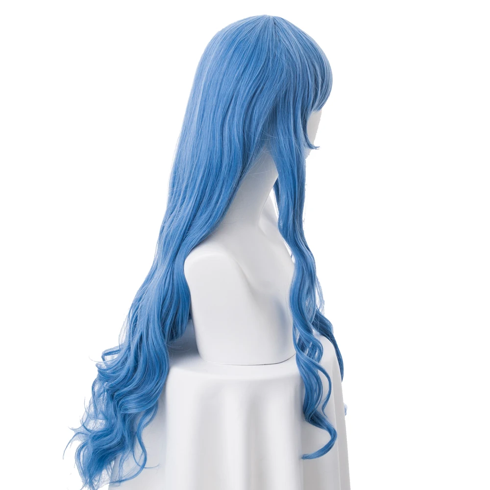 80 см синий смешанный волнистый синтетический парик с длинными волосами Himouto!