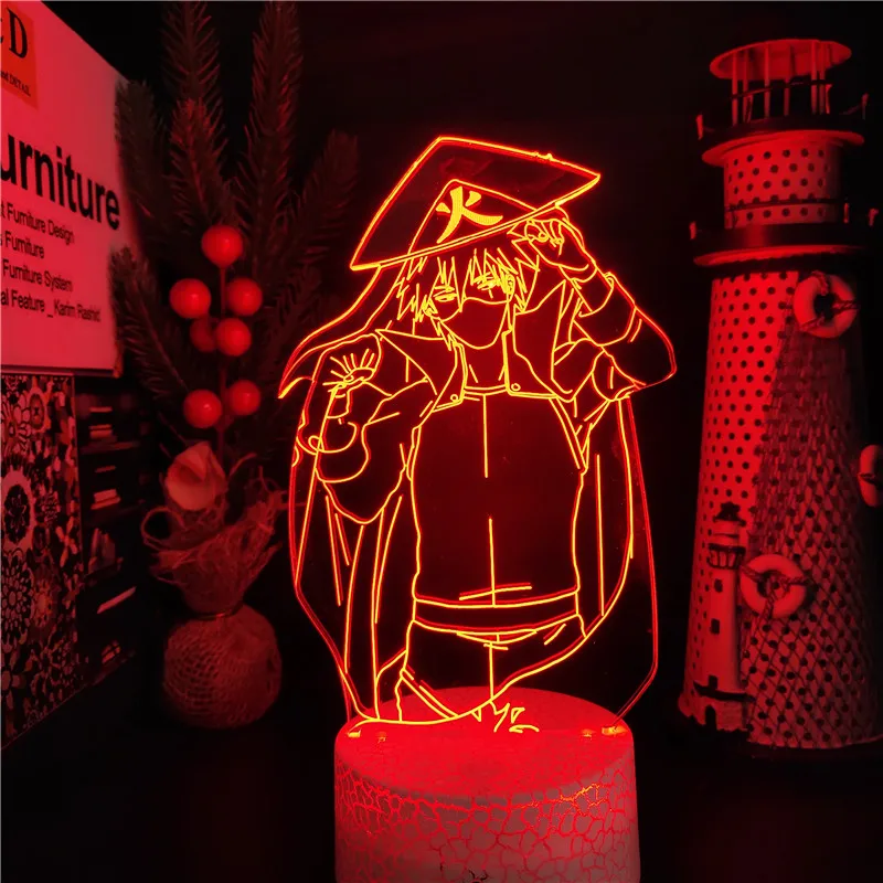 Светодиодная ночсветильник с рисунком Наруто Хатаке Какаси 3d настольная лампа