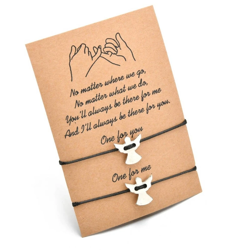 2 шт. браслеты ручной работы Cherub обещания Ангел дружба пары расстояние подходящий