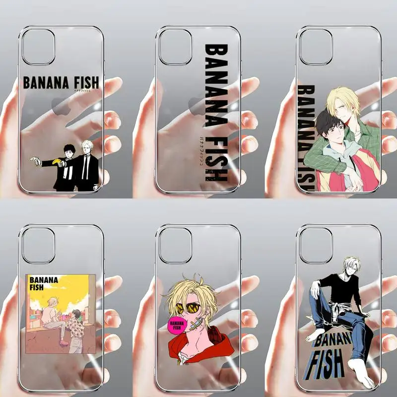 

banana fish Phone Case Transparent for iPhone Samsung A S 11 12 6 7 8 9 30 Pro X Max XR Plus lite Clear mobile bag