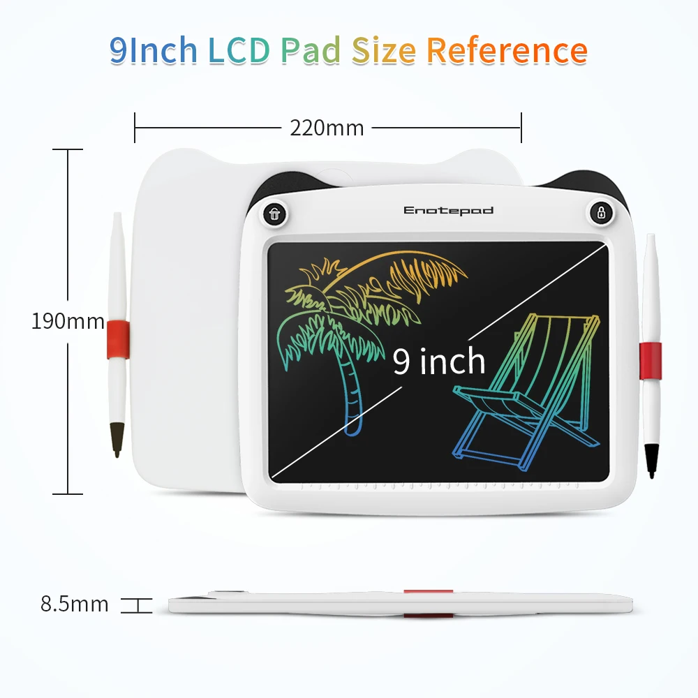 Enotepad 9 дюймов планшет для рисования 1 шт./компл. доска письма с ЖК коврик защиты
