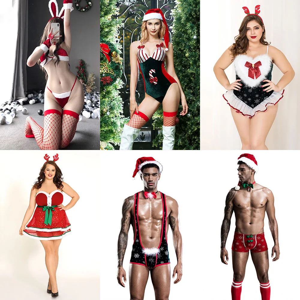 

Christmas Gift Sexy Erotic Lingerie Bunny Elk Cosplay XXL Costume Plus Size Uniform Fashion Bodysuit Temptation For Women Men