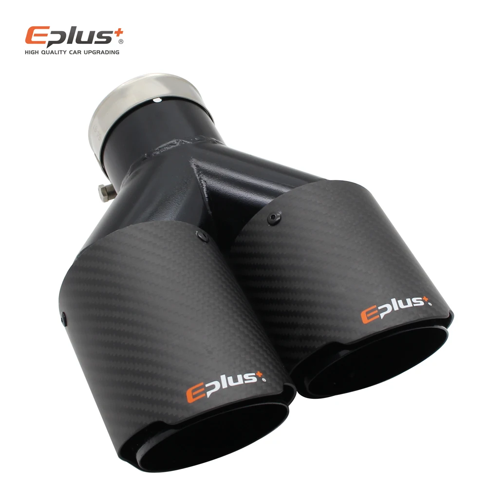 EPLUS Карбон волокно матовый рассеиватель света Y Форма двойной выход выхлопной