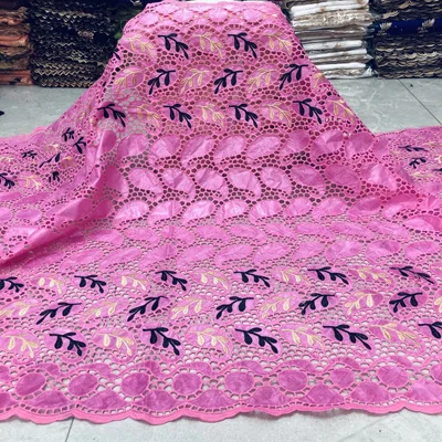 

(5yards/pc) very beautiful African bazin lace fabric black brocade fabric with embroidery and hollow design for dress BZX020
