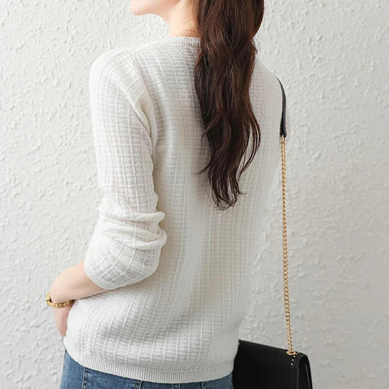 

Plaid Sweater Knitted Cardigan Female Single Breasted Korean Style Autumn O-Neck Loose Long Sleeve Casual Tops Women Sweaters