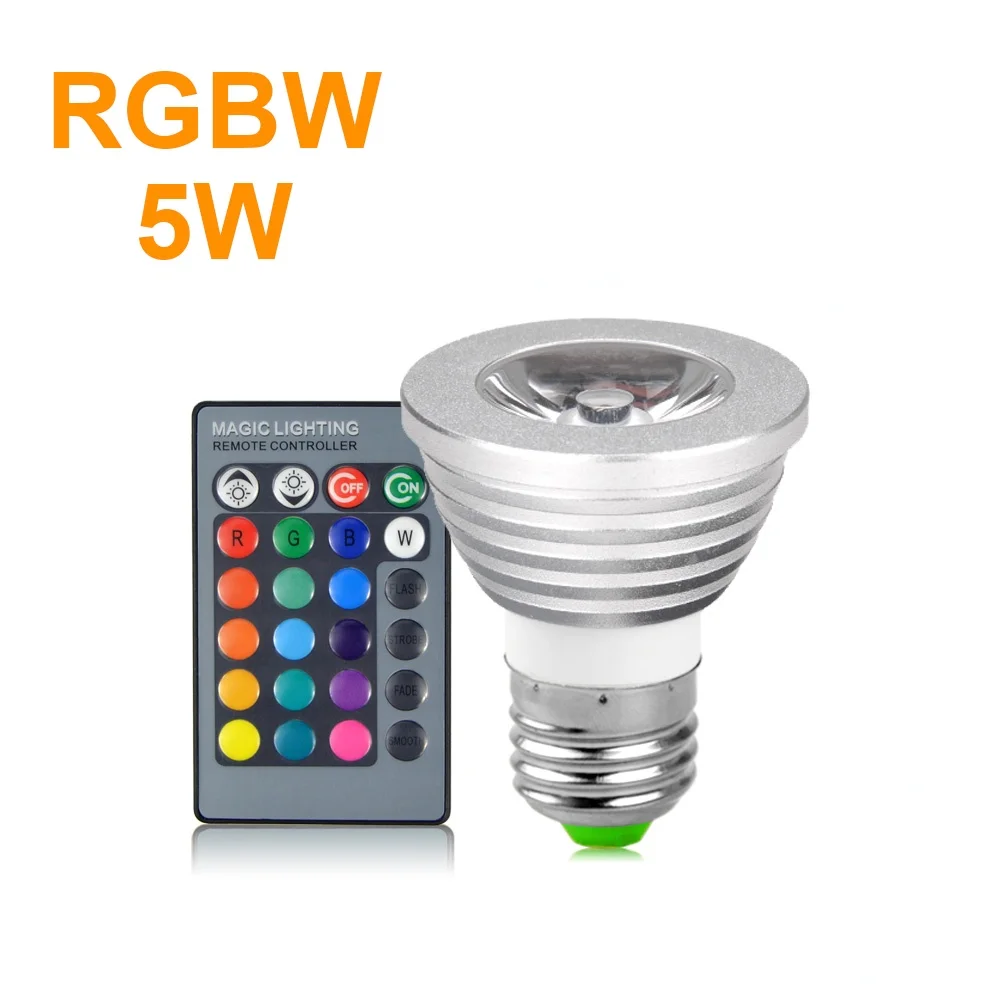 

E27 E14 LED Bulb 5W 7W RGB 16 Color Changeable LED Lamp 110-220V RGBW LED Light Bulb Spotlight With IR Remote Control Home Decor