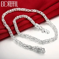 doteffil 925 sterling silver 5mm 20 inch chain necklace for men women charm wedding engagement party fashion jewelry