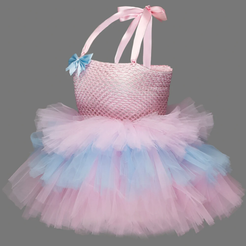 Розовые вечерние платья для девочек многослойное фатиновое платье с цветочным