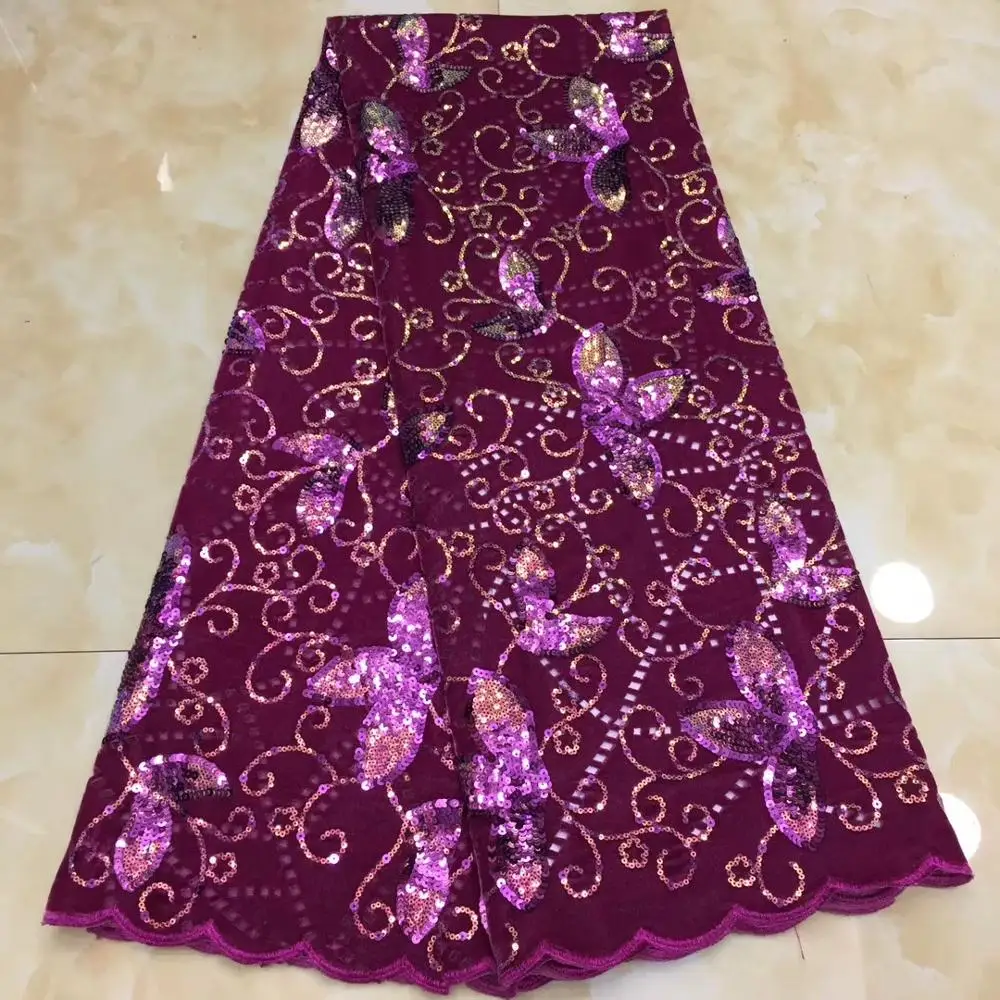 

beautiful butterfly pattern design newcoming sequins velvet lace fabric good quality african velvet lace for dress XZXOC231