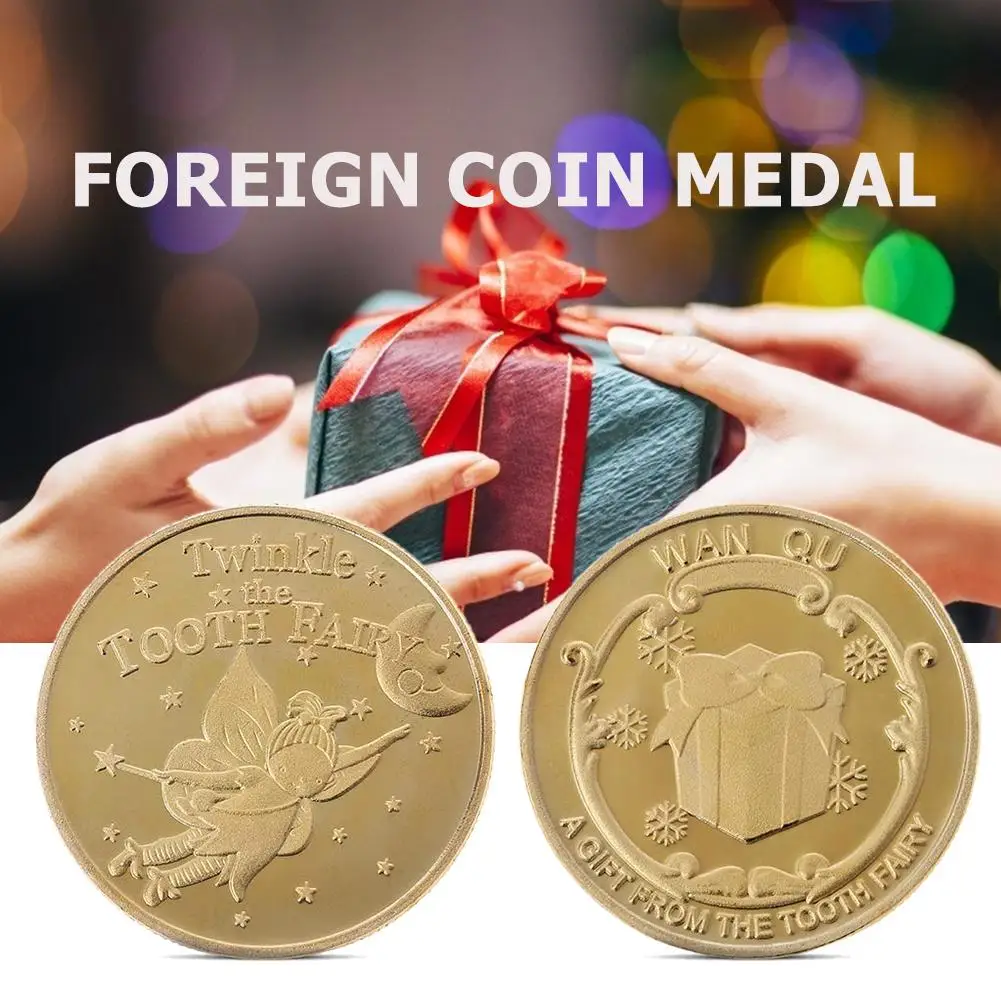 

1 шт., позолоченная памятная монета в виде зуба