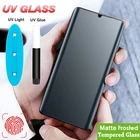 Матовое закаленное стекло 9H с жидким УФ-клеем для Huawei P30 P40 P50 Nova 7 8 9 Mate 40 30 20 Pro Plus, матовая защитная пленка для экрана