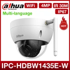 Dahua Wifi IP камера IPC-HDBW1435E-W 4 МП Сетевая купольная камера видеонаблюдения Поддержка H.265 IR 30 м IP67 IK10 SD карта водонепроницаемая ONVIF P2P