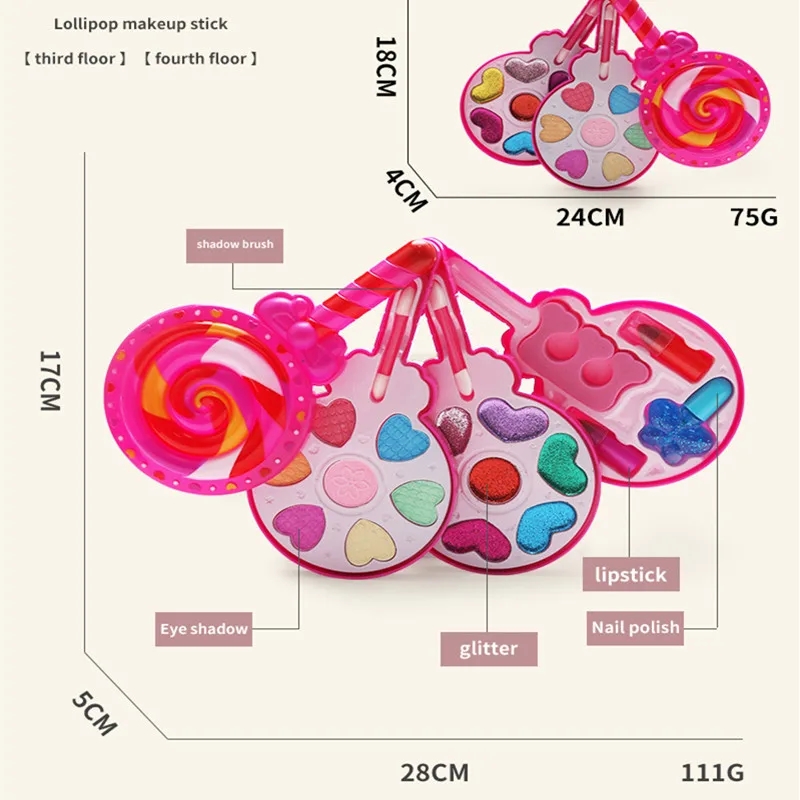 Детские игрушки для макияжа домик девочек трехслойная коробка с клубникой