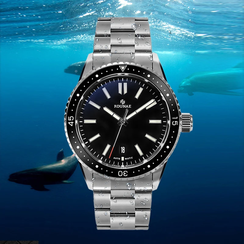 RDUNAE R4 новые модные часы для дайвинга из пузырчатого стекла с большим циферблатом