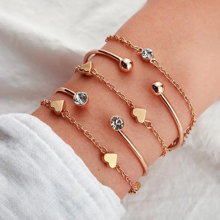 Набор браслетов женский в богемном стиле Ювелирное Украшение с подвесками виде