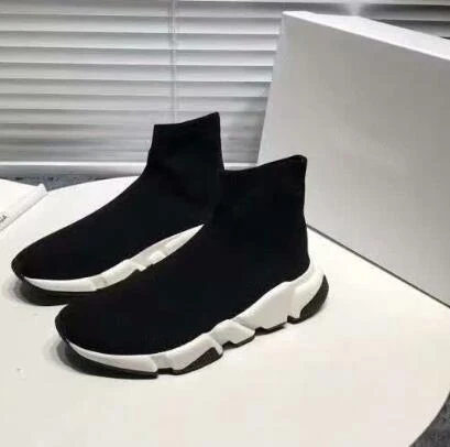 

BONJEAN Elastic Knitted Woman Boots Pointed Toe Sock Ankle Boots Flat Casual Shoe Comfortable Leisure Shoes