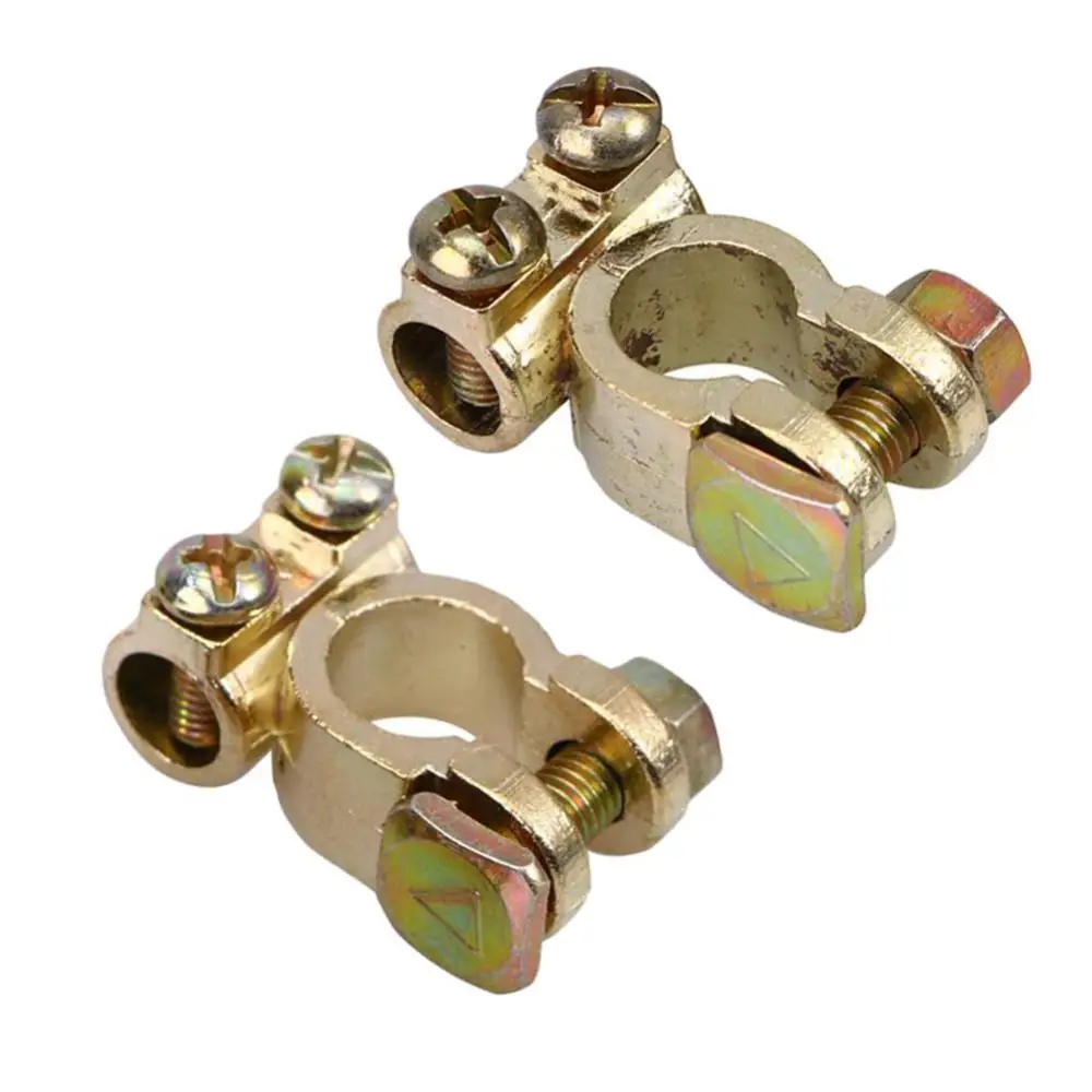 2Pcs Car Battery Terminal Auto Terminal End Battery Terminal Clamp Connector Vehicle Alloy Battery Terminal End Clamp Connector
