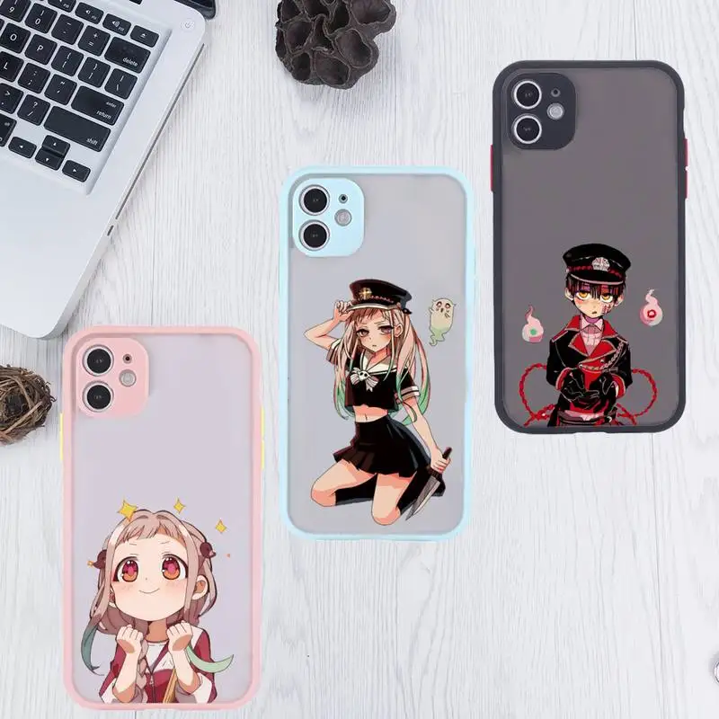 

Anime Hanako Kun Yugi Phone Case For iPhone 12 11 Mini Pro XR XS Max 7 8 Plus X Matte transparent Pink Back Cover