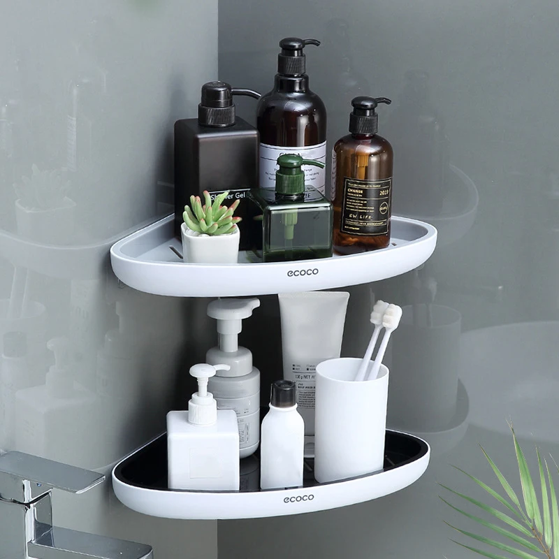 

Wall-mounted Triangle Corner Shelf Cosmetic Storage Shelf Bathroom Organizer Kitchen Shelf Bathroom Practical Accessories