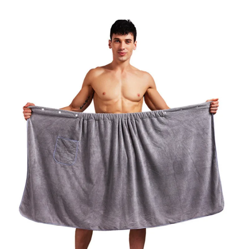 

Soft Quick Dry Man Wearable Bath Towel with Pocket Soft Mircofiber Magic Swimming Beach Towel Blanket 70*140cm