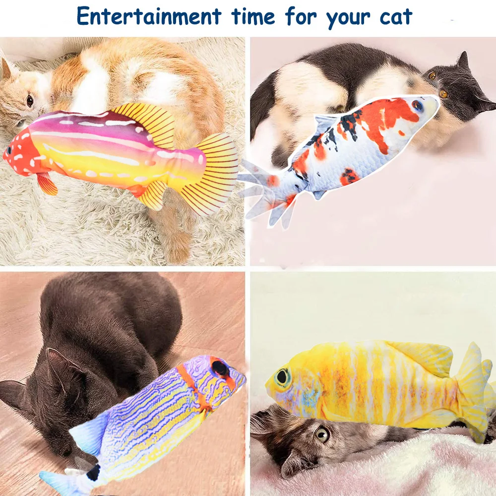 USB зарядное устройство для кошек игрушка рыбы Интерактивная электрическая