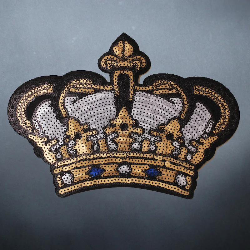 1 шт. патчи с золотыми коронами и блестками для одежды аппликации железом
