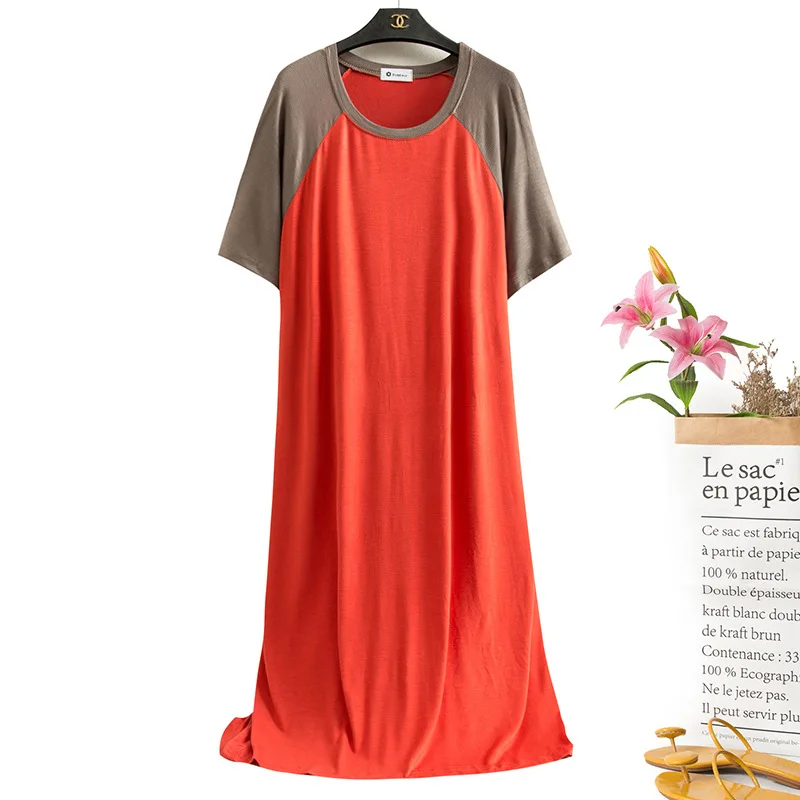 Супердлинная женская ночная рубашка летняя Корейская тонкая Модальная