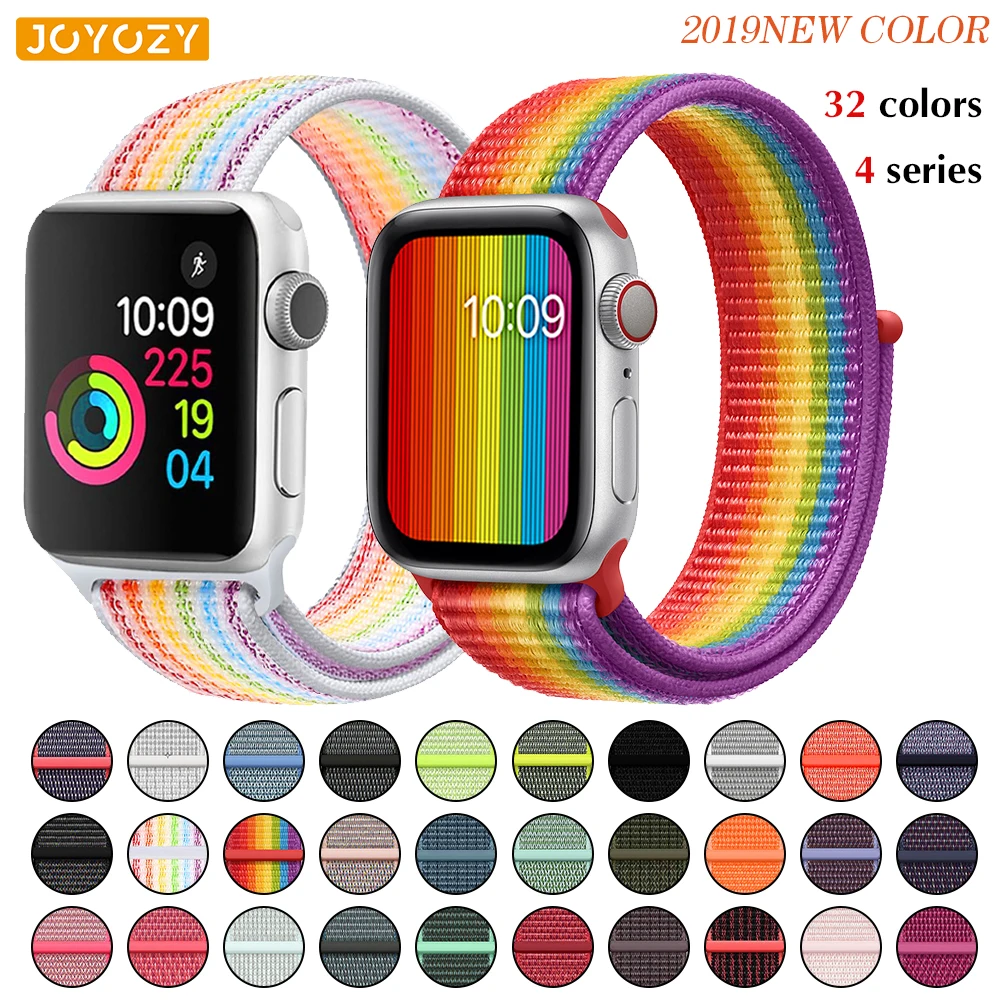 Нейлоновый спортивный бесшовный мягкий для наручных часов iwatch серии 4/5/3/2/1 дышащий замена ремешок для наручных часов Apple Watch 38 мм/40 мм/42 мм/44 мм