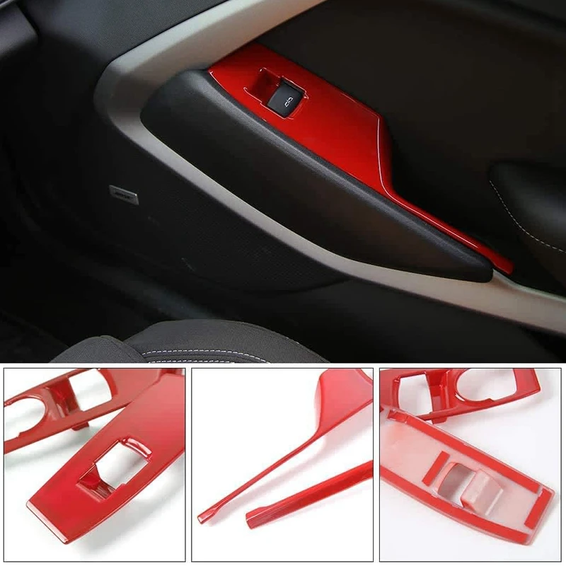 

Window Switch Button Shift Panel Trim Cover Decor for Chevrolet Camaro 2017-2020 2PACK Interior Decoration Accessories