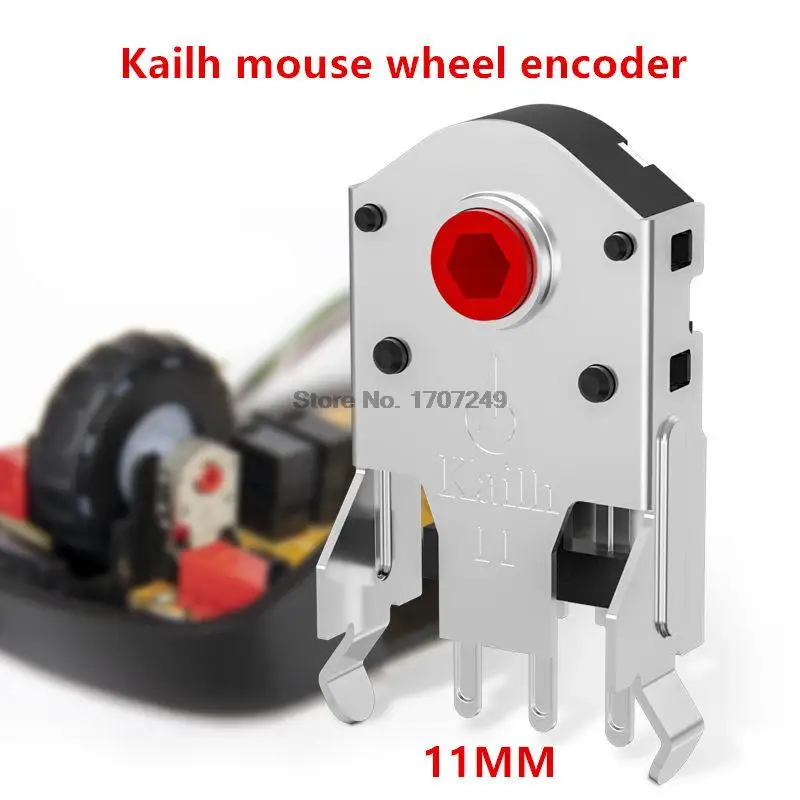Kailh-decodificador de rueda de desplazamiento, 10 piezas, alta precisión, 7mm ~ 11mm, ratón rotativo de núcleo rojo, agujero de 1,74mm para PC, codificador alps